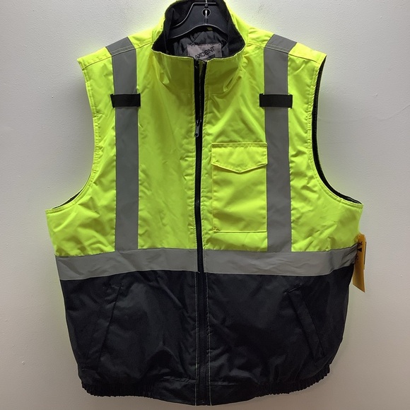 Axcent Size XL High-Visibility Yellow and Black Men's Safety Vest. New With Tags - Picture 1 of 8